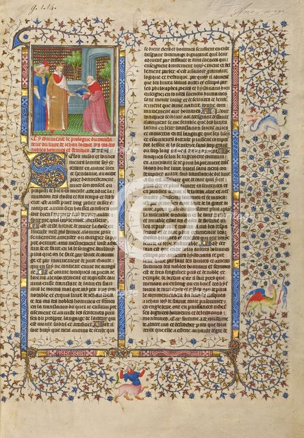 The Presentation of the Book to a King; Des cas des nobles hommes et femmes, about 1413-1415. Creators: Boucicaut Master, Workshop of the Boucicaut Master.