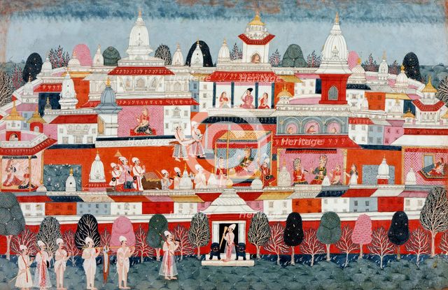 The Presentation of the Fish to Sambara, Folio from a Bhagavata Purana..., between 1775 and 1800. Creator: Unknown.
