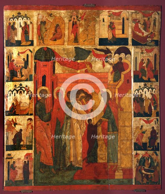 The Presentation of the Virgin Mary, 16th century. Artist: Russian icon  