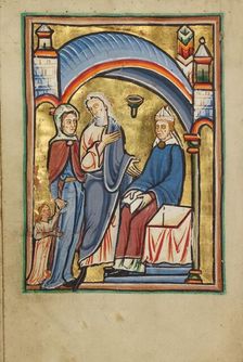 The Presentation of the Virgin in the Temple, about 1190-1200; text added about 1480-1490. Creator: Unknown