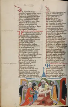 The Presentation of the Virgin in the Temple; Weltchronik, about 1400-1410. Creator: Unknown