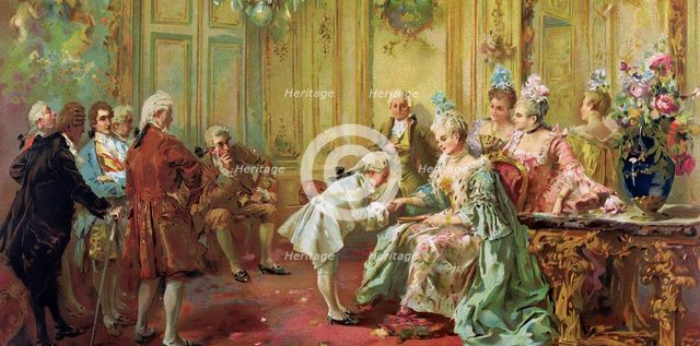 The presentation of the young Mozart to Mme de Pompadour at Versailles in 1763.