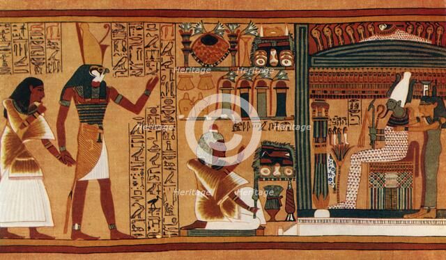 'The Presentation of Ani to Osiris', c13th century BC, (1915). Creator: Unknown.
