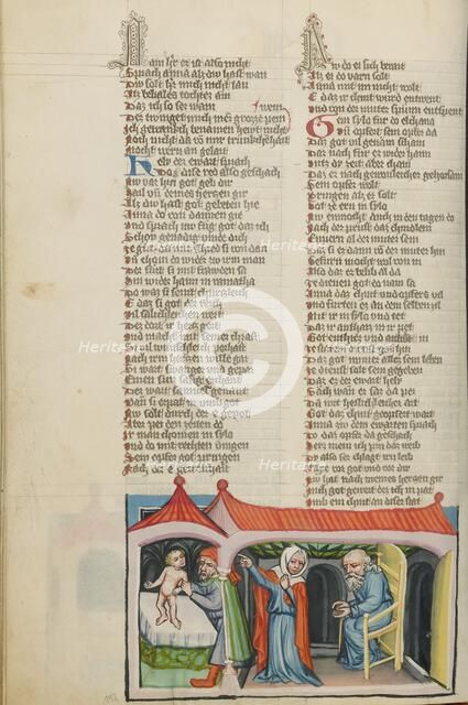 The Presentation of Samuel in the Temple; Weltchronik, about 1400-1410. Creator: Unknown.