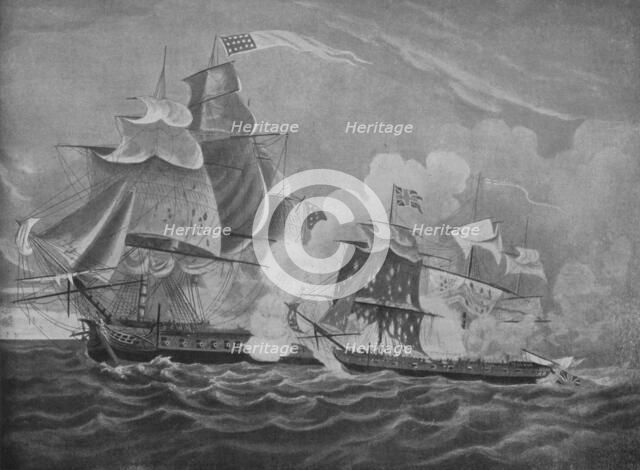 'The President and the Little Belt', c1812. Artist: Joseph Cartwright.