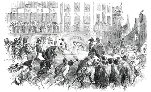 The President in the Rue St. Jean, at Caen, 1850. Creator: Unknown.
