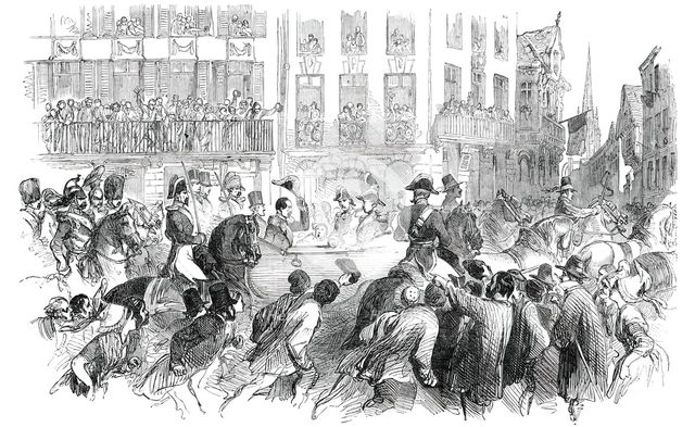 The President in the Rue St. Jean, at Caen, 1850. Creator: Unknown.
