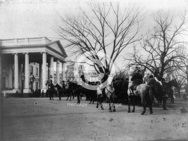 The "President's own" in waiting as escort at the White House, between 1889 and 1906. Creator: Frances Benjamin Johnston.