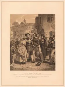 The Press-Gang: Seizing a Waterman on Tower Hill on the Morning of His Marriage (1878). Artists: Alexander Johnston, Robert Anderson