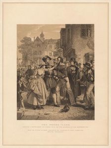 The Press-Gang: Seizing a Waterman on Tower Hill on the Morning of His Marriage (1878). Artists: Alexander Johnston, Robert Anderson