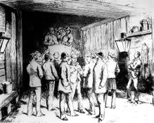 The press inspect the Channel Tunnel, 19th century. Creator: Unknown