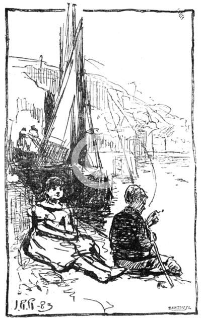 The Prettiest Little Damsel in the Port by J. R, Reid.:...Institute of Painters in Oil Colours, 1883 Creator: Dawson.