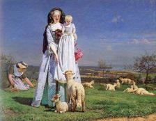 The Pretty Baa-Lambs 1859. Artist: Ford Madox Brown