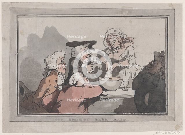 The Pretty Barr Maid, October 20, 1786., October 20, 1786. Creator: Thomas Rowlandson.