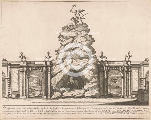 The Prima Macchina for the Chinea of 1726: Hercules and the Hydra, 1726. Creator: Francesco Faraone Aquila.