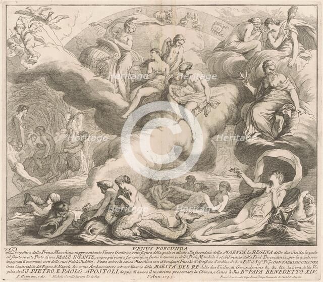 The Prima Macchina for the Chinea of 1743: Venus Genetrix, 1743. Creator: M Sorello.