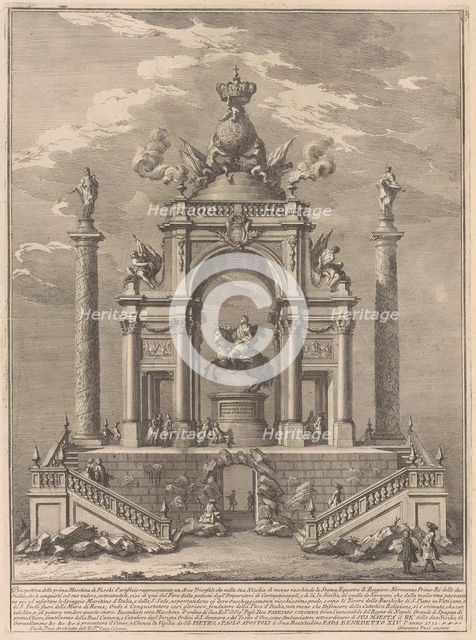 The Prima Macchina for the Chinea of 1751: Triumphal Arch for Roger I of Sicily, 1751. Creator: Giuseppe Vasi.