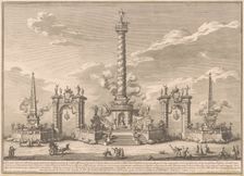 The Prima Macchina for the Chinea of 1752: A "Deliziosa" Alluding to Villa Carl'Amalia..., 1752. Creator: Giuseppe Vasi