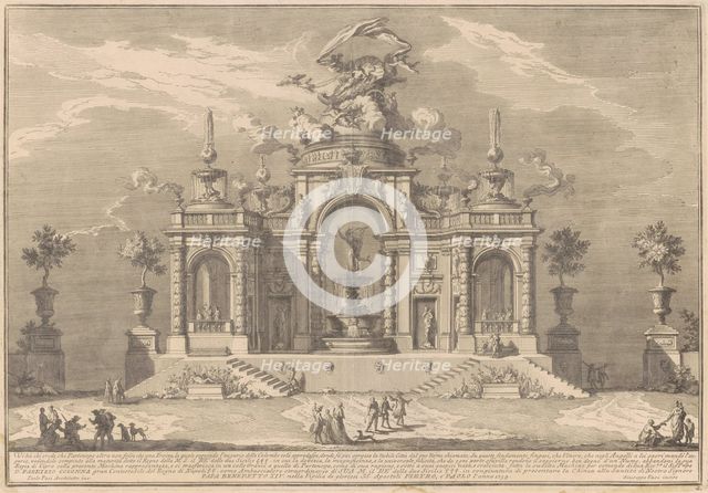 The Prima Macchina for the Chinea of 1754: The Palace of Venus in Cyprus, 1754. Creator: Giuseppe Vasi.