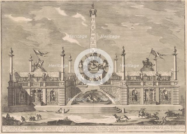 The Prima Macchina for the Chinea of 1758: A "Deliziosa" with Hanging Gardens, 1758. Creator: Giuseppe Pozzi.