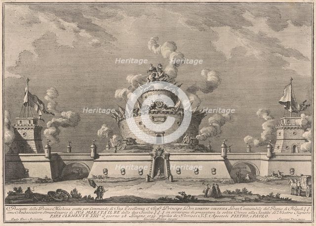 The Prima Macchina for the Chinea of 1759: A Fortress, 1759. Creator: Giuseppe Vasi.