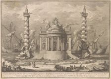 The Prima Macchina for the Chinea of 1760: The Temple of Neptune, 1760. Creator: Giuseppe Vasi