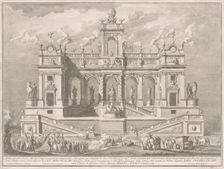 The Prima Macchina for the Chinea of 1764: A Capitol Building, 1764. Creator: Giuseppe Vasi