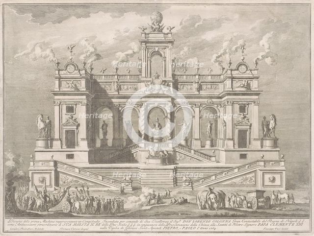 The Prima Macchina for the Chinea of 1764: A Capitol Building, 1764. Creator: Giuseppe Vasi.