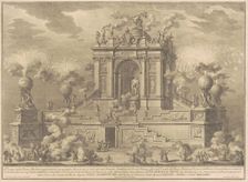 The Prima Macchina for the Chinea of 1767: A Triumphal Arch with the Farnese Hercules, 1767. Creator: Giuseppe Vasi
