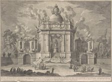 The Prima Macchina for the Chinea of 1771: The Temple of Asclepius, 1771. Creator: Giuseppe Vasi