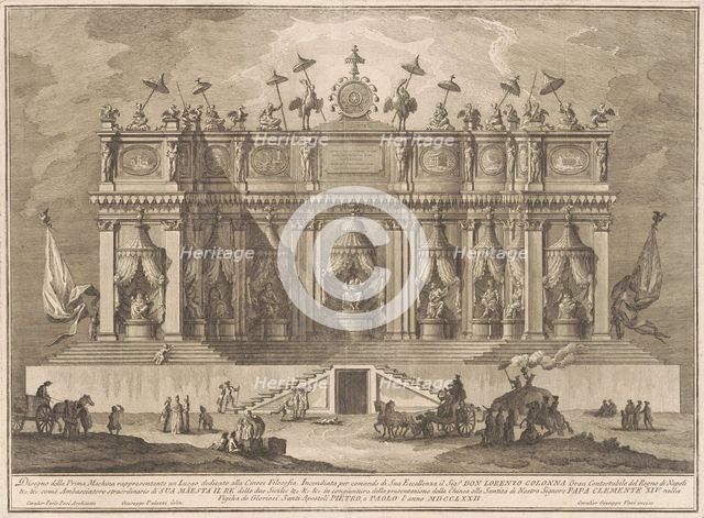 The Prima Macchina for the Chinea of 1772: A Building Dedicated to Chinese Philosophy, 1772. Creator: Giuseppe Vasi.