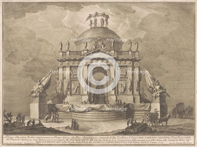 The Prima Macchina for the Chinea of 1773: The Temple of Peace, 1773. Creator: Giuseppe Vasi.
