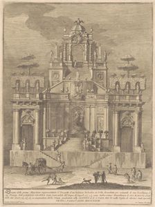 The Prima Macchina for the Chinea of 1778: A Countryside Belevedere with Hercules..., 1778. Creator: Giuseppe Vasi