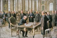The Prime Minister of Great Britain Signing the Peace Treaty 1919. Creator: Unknown
