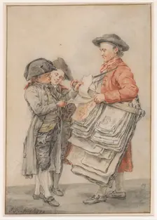 The print seller, 1784. Creator: Jacobus Perkois