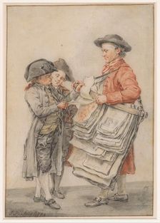 The print seller, 1784. Creator: Jacobus Perkois