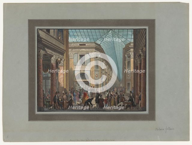 The print shop of Luigi Valeriano Pozzi in the Galleria Vittorio Emanuele in Milan, 1788-1847.  Creator: Luigi Valeriano Pozzi.