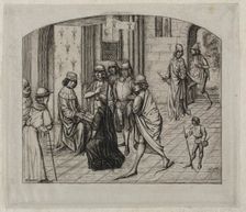 The Printed Work of the Latin Author, Valerius Maximus, Being Presented to King Louis XI, 1860. Creator: Charles Meryon (French, 1821-1868)