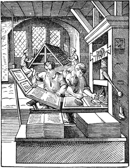 'The Printer's Workshop', 1568.   Creator: Jost Amman.