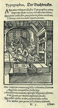 The Printer's Workshop, 1568. Creator: Jost Amman