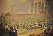 The Printing of the Bible of Kralice in Ivancice (The cycle The Slav Epic). Artist: Mucha, Alfons Marie (1860-1939)