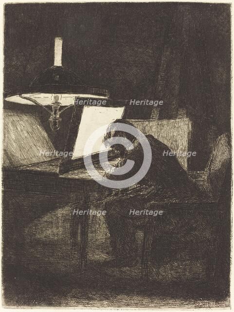 The Printmaker (Le Graveur), 1861. Creator: Francois Bonvin.