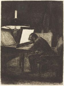 The Printmaker (Le Graveur), 1861. Creator: Francois Bonvin