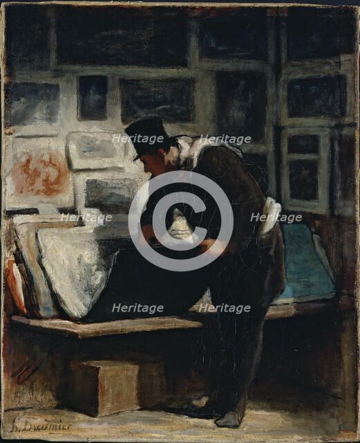 The Prints Collector. Artist: Daumier, Honoré (1808-1879)