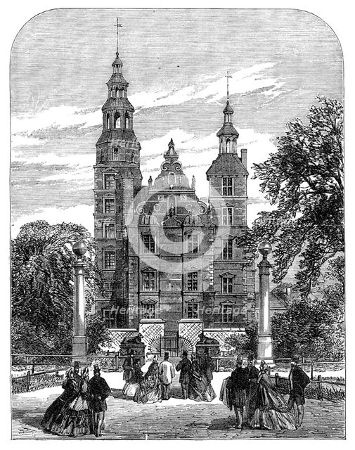 The Prince and Princess of Wales at at the gate of Rosenborg Castle, 1864. Creator: Unknown.
