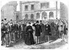 The Prince and Princess of Wales at St. Bartholomew's Hospital, 1868. Creator: Unknown