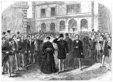 The Prince and Princess of Wales at St. Bartholomew's Hospital, 1868. Creator: Unknown