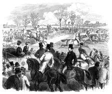 The Prince and Princess of Wales at the National Hunt Steeplechase, 1870. Creator: Unknown