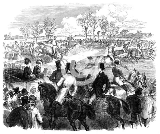 The Prince and Princess of Wales at the National Hunt Steeplechase, 1870. Creator: Unknown.