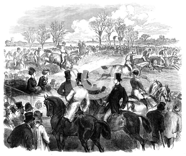 The Prince and Princess of Wales at the National Hunt Steeplechase, 1870. Creator: Unknown.